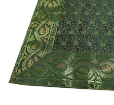 Capa de mesa quadrada 48 polegadas tecido verde escuro borda Zari pano brocado de seda comprar usado  Enviando para Brazil