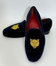 Usado, Chinelos Albert masculinos Trickers veludo azul com motivo tigre tamanho 7 EUA / 6 Reino Unido comprar usado  Enviando para Brazil