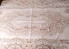 Elegante Mantel de Encaje Blanco Floral Semi Transparente 62" x 104" Rectángulo segunda mano  Embacar hacia Argentina