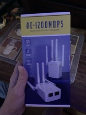 Repetidor sem fio AC 1200 Mbps banda dupla wi-fi, extensor, branco, caixa aberta comprar usado  Enviando para Brazil
