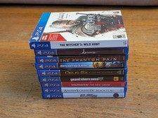 Lote de 9 Jogos PS4 - Witcher 3, GTA V, Metal Gear Solid V, Mais Todos Testados na Caixa comprar usado Lote de 9 Jogos PS4 - Witcher 3, GTA V, Metal Gear Solid V, Mais Todos Testados na Caixa comprar usado  Enviando para Brazil