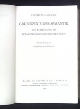 Grundzüge semantik bedeutung gebraucht kaufen  Koblenz