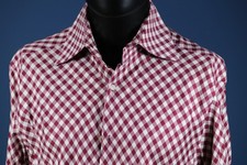 Camisa masculina Zara XL vermelha quadriculada fina algodão botão frontal manga longa casual 44" comprar usado  Enviando para Brazil