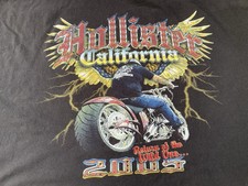 CAMISA VINTAGE HOLLISTER MOTOCICLETA RALLY 3XL 2005 HANES BEEFY PRETA comprar usado  Enviando para Brazil