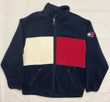 Jaqueta de lã vintage anos 90 Tommy Hilfiger azul vermelha grande bandeira dupla face masculina G comprar usado  Enviando para Brazil