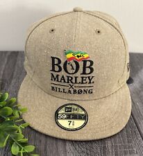 Boné Bob Marley X Billabong 59Fifty New Era ajustado 7 3/8 bronzeado ~ RARO 2011, usado comprar usado  Enviando para Brazil