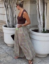 ZARA NOWE SS25 DAMSKIE MID RISE PÓŁPRZEŹROCZYSTE ZW COLL KWIATOWE SPODNIE BALONOWE 3285/007 na sprzedaż  Wysyłka do Poland
