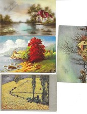 "Beautiful landscapes" Old vintage,  artist drawn postcards. 9 x 14 cms. comprar usado  Enviando para Brazil