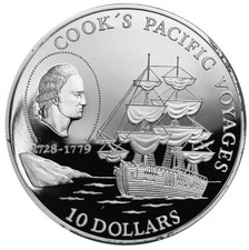 NIUE 10 dólares 1992 prova 1 oz prata esterlina 'James Cook's Pacific Voyages' comprar usado  Enviando para Brazil