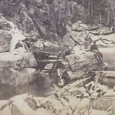 Franconia Notch Stereoview c1865 piscina gigante buraco de natação Flume Gorge NH L373, usado comprar usado  Enviando para Brazil