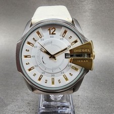 Relógio masculino Diesel Master Cheif 45mm mostrador branco aço data redonda DZ1476 novo bateria, usado comprar usado  Enviando para Brazil