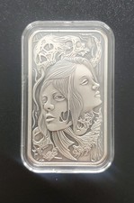 Gêmeos 1 Oz .999 prata antiga última barra pesadelo metais em perfeito estado certificado de autenticidade arte comprar usado  Enviando para Brazil