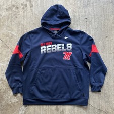 Moletom com capuz Nike Ole Miss Rebels masculino em campo Dri-Fit Team tamanho XXL azul vermelho comprar usado  Enviando para Brazil
