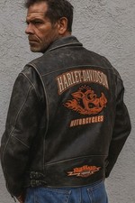 Jaqueta de couro pesada Harley Davidson Road Hog genuína 2XL quebrada comprar usado  Enviando para Brazil