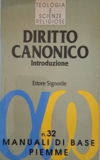 Diritto canonico introduzione usato  Fonte Nuova