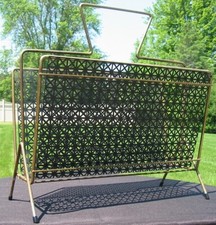 Antigo Álbum de Fio de Metal Dourado 45's LP Suporte de Chão Rack MCM Suporte para Álbum de Gravação Deco comprar usado  Enviando para Brazil