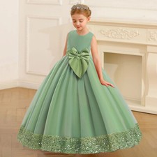 Vestido de festa de formatura de casamento elegante com lantejoulas fofas princesa menina laço comprar usado  Enviando para Brazil