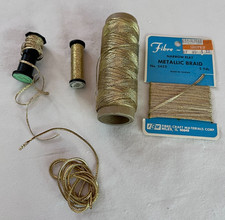 Lote de enfeite de trança vintage dourado com acabamento metálico cordão dourado comprar usado  Enviando para Brazil