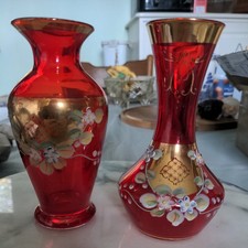 Bohemian glass vase for sale  PWLLHELI