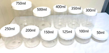 Frascos de armazenamento de plástico transparente 50ml 75ml 100ml 200ml 250ml 500ml PET banheira com tampa comprar usado  Enviando para Brazil