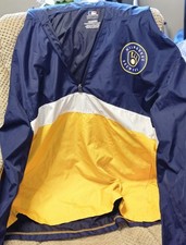 Jaqueta Pulôver Milwaukee Brewers MLB Mercadoria Genuína Meio Zíper 2XL Ouro Marinho comprar usado  Enviando para Brazil