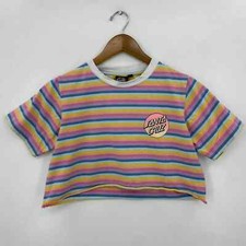 Camiseta Feminina Santa Cruz Skate Cropped M Listrada Multicolorida Dupla Face comprar usado  Enviando para Brazil