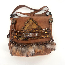 Bolsa tiracolo Karma of Charme Django Boho pena marrom festival hippie comprar usado  Enviando para Brazil