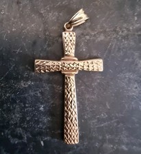Usado, Crucifixo cruzado vintage corte diamante grande ouro 9 quilates Hallmarked comprar usado  Enviando para Brazil