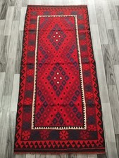 Dziedzictwo Ręcznie robiony afgański / turecki dywan Kelim, wełniany dywan Azteków Kilim, rozmiar 190x90 CM na sprzedaż  Wysyłka do Poland