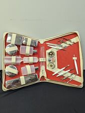 Antigo Conjunto de Manicure Pedicure 19 Peças - em Estojo de Couro Alemanha Ocidental comprar usado  Enviando para Brazil