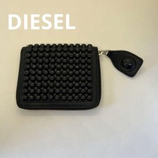 Carteira bifold masculina decoração com miçangas Diesel zíper redondo 13x11cm quase não usada fina comprar usado  Enviando para Brazil