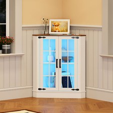 Corner cabinet led for sale  Walnut