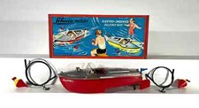 VINTAGE 1960 SCHUCO DELFINO #5411 LANCHA DE CONTROLE REMOTO 9" de comprimento~com CAIXA comprar usado  Enviando para Brazil