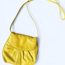 Bolsa tiracolo vintage de couro amarelo da década de 1970 comprar usado  Enviando para Brazil