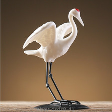 5" Dehua Blanco Porcelana Cerámica Fengshui Animal Grulla Pájaro Grus Japonensis segunda mano  Embacar hacia Mexico