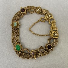 Usado, Pulseira Berloque de Strass Vintage Assinada Goldette NY Colecionadores Raros Corrediça Vitoriana comprar usado  Enviando para Brazil