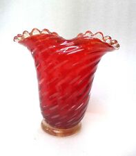 Usado, VASO TIGELA DE VIDRO ARTE SIGNORETTO MURANO VENEZIANO BAROVIER & TOSO VERMELHO comprar usado  Enviando para Brazil