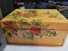 Gavetas laterais vintage bege claro laca flor videira 12,5 x 9,5" x 6" comprar usado  Enviando para Brazil