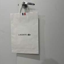 Bolsa de papel para presente Lacoste vazia 31x45x12cm branca com alça, usado comprar usado  Enviando para Brazil