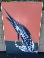 Pintura a óleo rara artista californiana Tom Shultz México Marlin abstrata bonita comprar usado  Enviando para Brazil