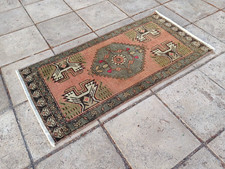 Usado, Tapete turco antigo tapete vintage feito à mão tapete de lã tapete de área boêmio tapete Oushak comprar usado Usado, Tapete turco antigo tapete vintage feito à mão tapete de lã tapete de área boêmio tapete Oushak comprar usado  Enviando para Brazil