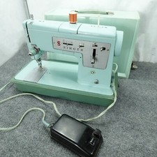 Máquina de costura Singer 338 azul com pedal de capa vintage década de 1960 testada funciona feita no Reino Unido comprar usado  Enviando para Brazil
