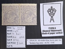 1924 australia pair d'occasion  Expédié en Belgium