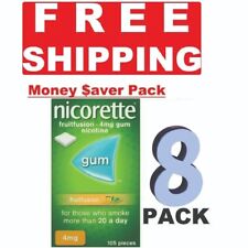 8 x goma Nicorette FRUIT FUSION 4mg 105 peças - (840PEÇAS) comprar usado  Enviando para Brazil