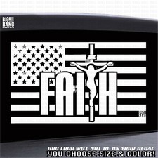 Adesivo de vinil bandeira dos EUA fé igreja crente religião católica cristã  comprar usado  Enviando para Brazil