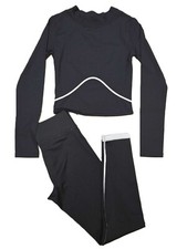 Roupas esportivas/conjunto/tamanho XS manga longa crop top e leggings/detalhe reflexivo comprar usado  Enviando para Brazil