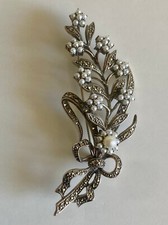 Broche fleur argent d'occasion  Paris VIII