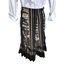 Saia Midi Vintage Viola Tamanho Médio Y2K Preto Dourado Prata Babado Metálico Bainha comprar usado  Enviando para Brazil
