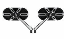 Conjunto de espelho convexo Arlen Ness preto par gaiola corte profundo parafuso em motocicleta comprar usado  Enviando para Brazil