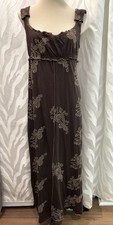 Vestido longo Vertigo Paris marrom sem mangas bordado malha elástica tamanho M, usado comprar usado  Enviando para Brazil